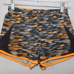Nike Womens XS Black Orange Camo lined Running Shorts